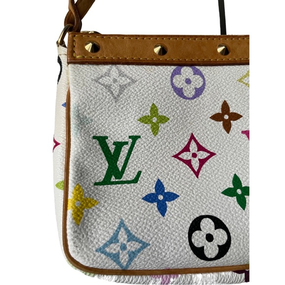 Louis Vuitton x Takashi Murakami White Multicolour Monogram Pochette - Picture 3 of 11